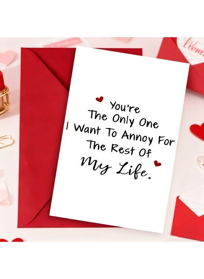 Kandid Cute Valentine's Card 1pc "Only One I Want to Annoy" (Minimalist) - Image 1